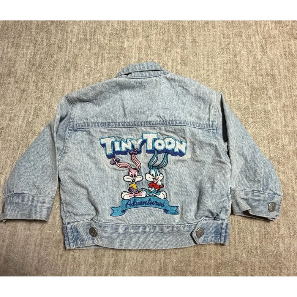 Vintage 1994 Tiny Toon Adventures‎ Denim Jacket Baby 12 Months Embroidered